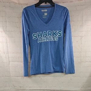 4/$20 Adidas Blue Fitted Long Sleeve T-Shirt